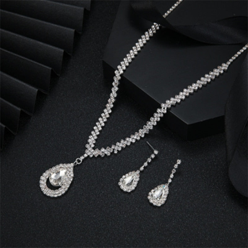 Korean Fashion Simple Water Drop Necklace Bridal Accessories Wedding Dress Necklace Wedding High Quality Jewelry Headwear