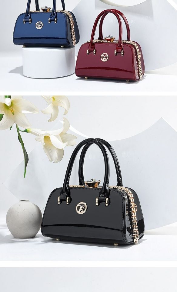 2022 New Quality Luxury Evening Lady Messenger Bag Ladies Handbags Patent Leather Ladies Shoulder Bag Design Wedding Party Bags