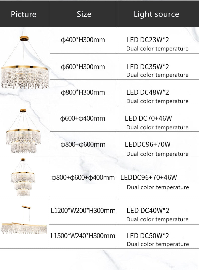 Modern Luster Pendant Light Crystal Chandelier Luxury Lamps For Living Dining Room Circle Hanging Lamp Home Decor LED Fixture