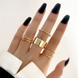 KOTiK Trendy Bohemian Midi Knuckle Ring Set For Women Gold Color Crystal Heart Flower Moon Geometric Finger Rings Jewelry Gifts