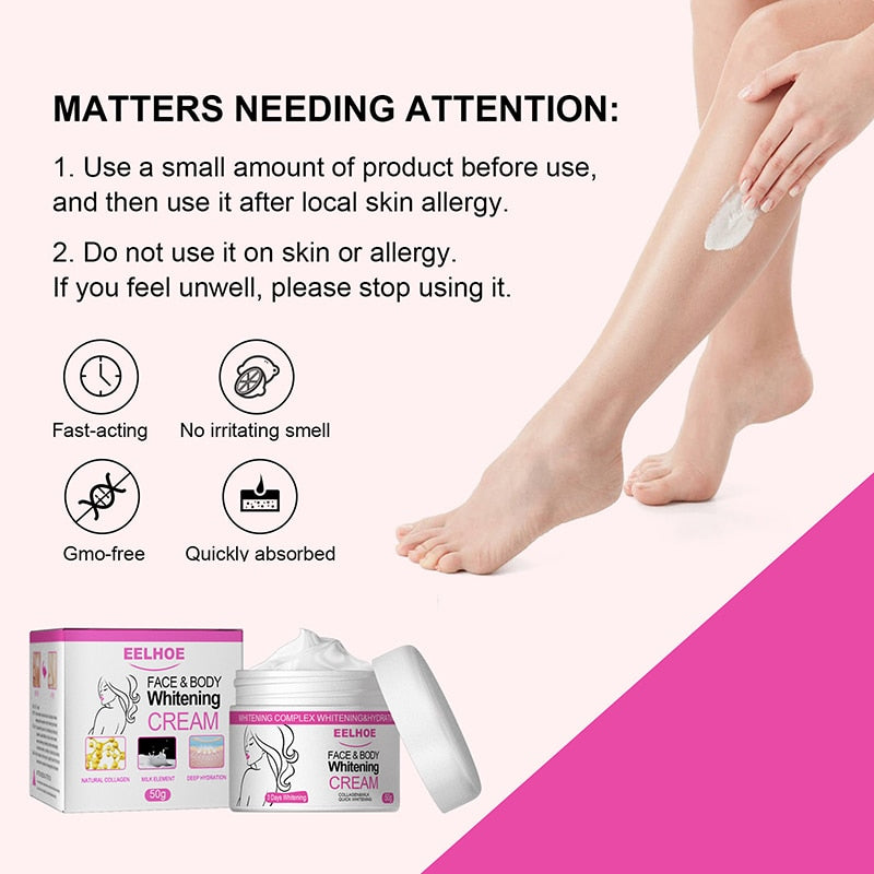 Body Whitening Cream Underarm Armpit Knee Dark Skin Bleaching Cream Lighten Melanin Dull Moisturizing Brighten Skin Care Lotion