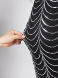 Long Sleeve Stretch Sequin Maxi Dress Full Length Lining O Neck Evening Party Dress Bodycon Floor Length Long Elegant Dress