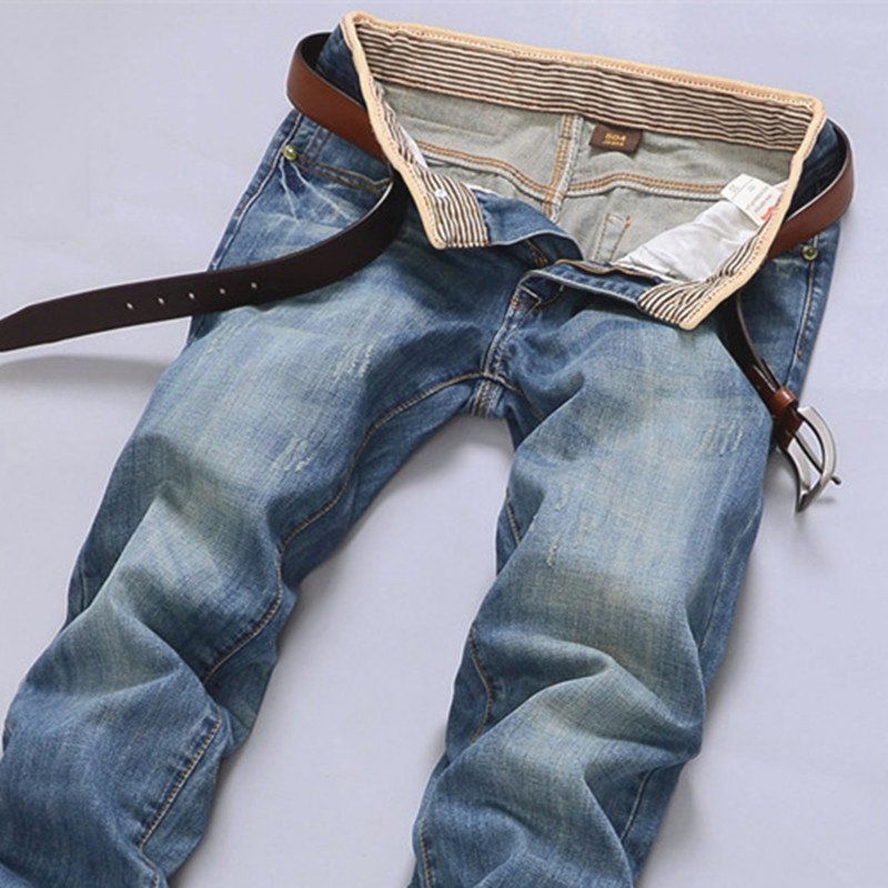 Men's Business Jeans Classic Spring Autumn Male Skinny Straight Stretch Brand Denim Pants Summer Overalls Slim Fit Trousers 2022