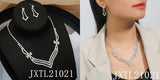 Bride Wedding Dress Necklace Earring Set Simple Full Diamond Super Flash Rhinestone Necklace Jewelry Advanced Accessories