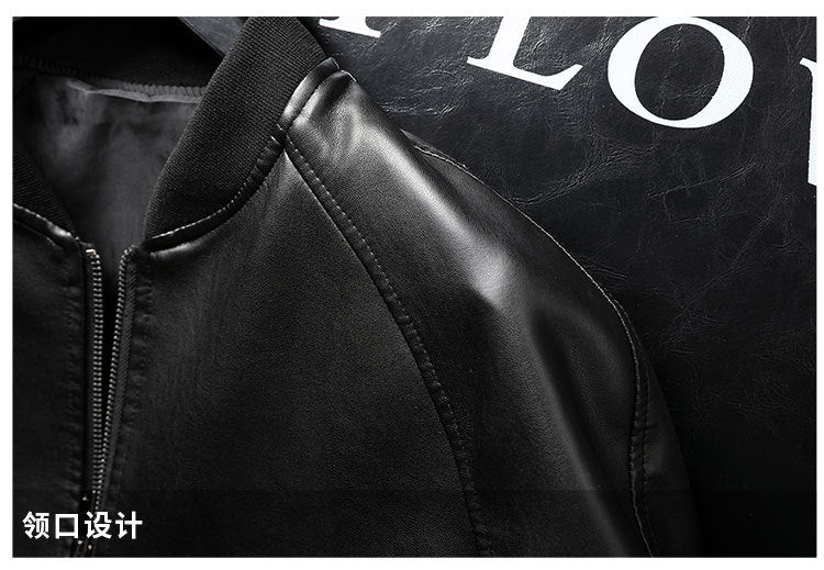 Men Leather Suit Jackets Men Slim Fit Fashion Leather Streetwear Casual Jackets Male Outerwear Coats