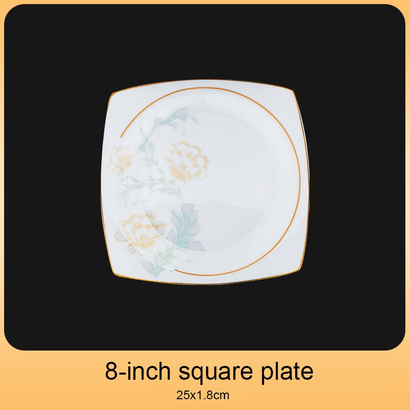 Dinning Table Plate Sets Food Ceramic Luxury Salad Porcelain Plates Dinner Sets Serving Aparelho De Jantar Dinnerware