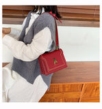 CGCBAG Luxury Brand Women Handbag 2022 New Retro Bee Female Shoulder Bag Simple High Quality Leather Designer Crossbody Bags