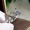 Delicate Silver Color White Zircon Stones Heart Rings for Women Fashion Bridal Engagement Wedding Ring Set Jewelry Gift