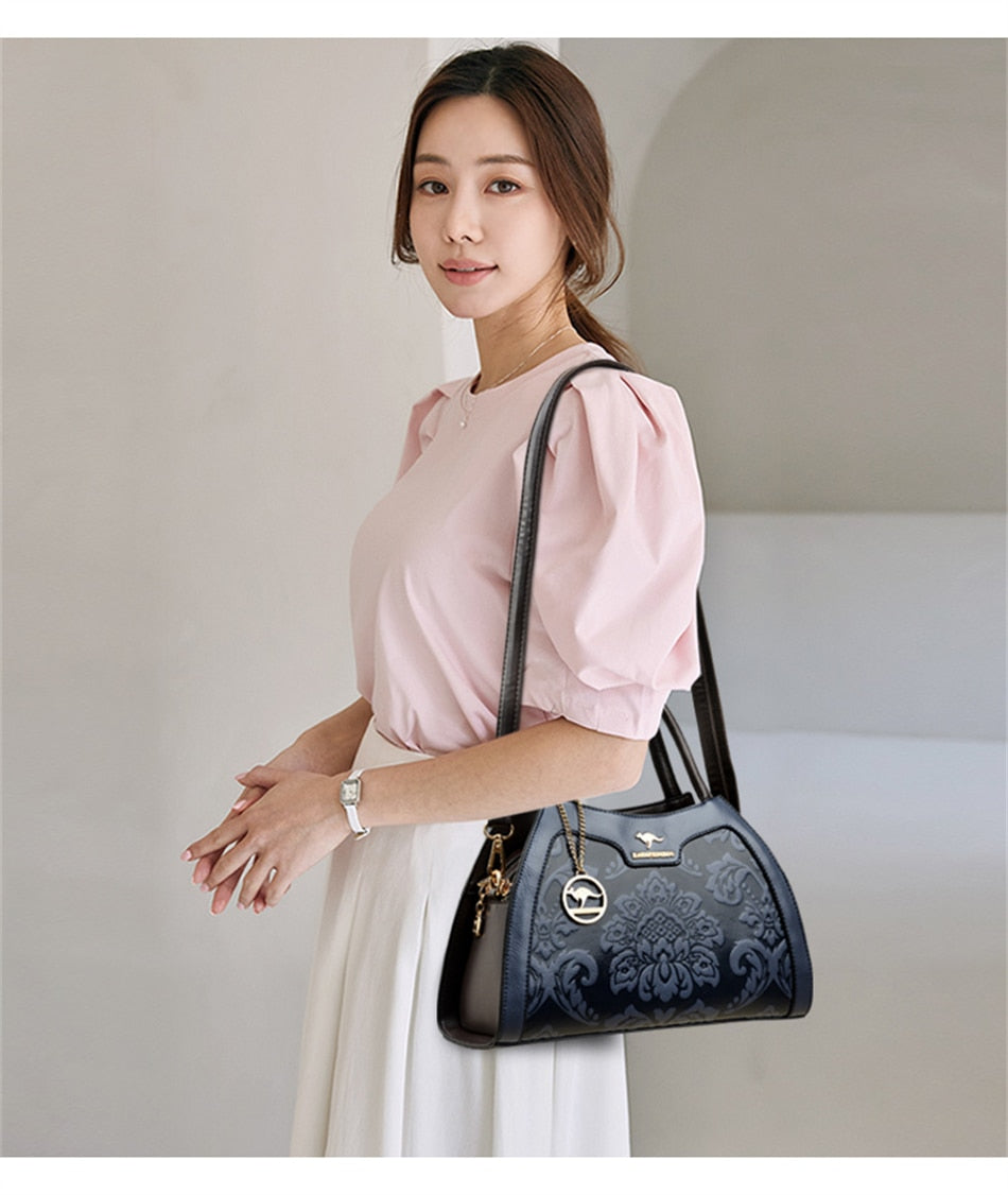 Casual Tote Luxury Leather Handbags Purse Women Bag 2022 Designer Messenger Shoulder Crossbody Bag for Female Shopper Sac A Main