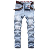 2021 New Fashion Mens Cotton Ripped Hole Jeans Casual Slim Skinny White Black Jeans Men Trousers Casual Male Hip hop Denim Pants