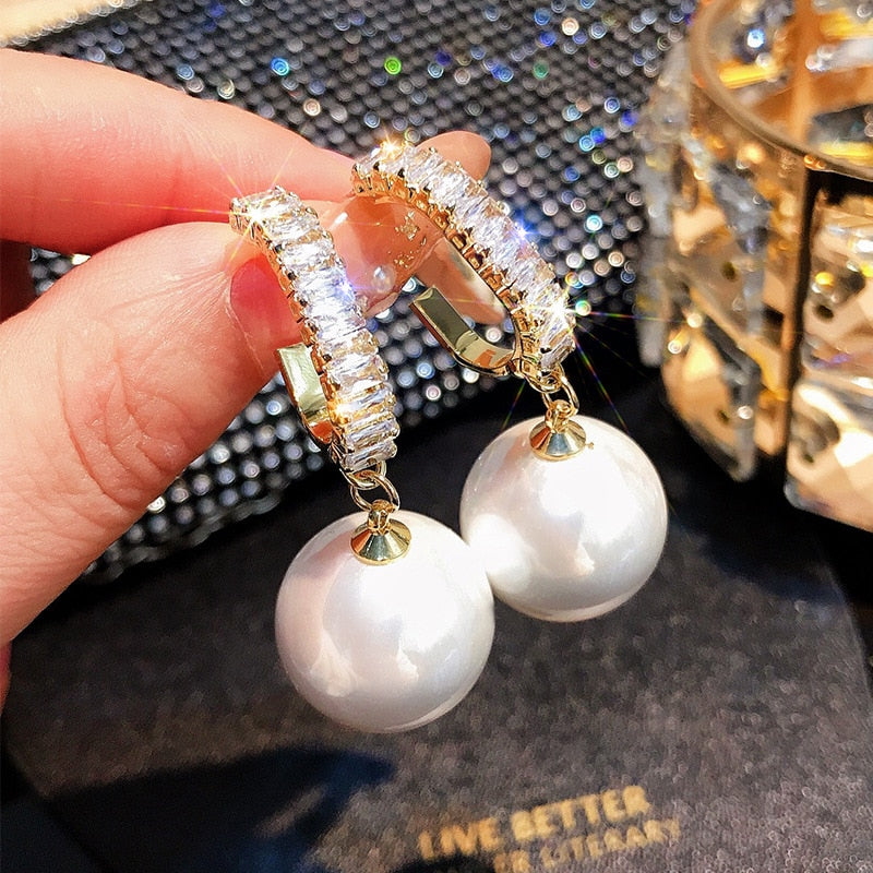 Pearl Earrings Zircon Earrings Earrings For Women Banquet Jewelry 2022 Fashion Christmas Gifts Dropshipping Elegant Jewelry