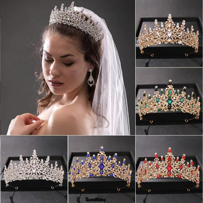 Crystal Bridal Wedding Tiaras and Crowns Bridal Hair Accessories Wedding Hair Jewelry Rhinestone Tiara Bride Headpiece