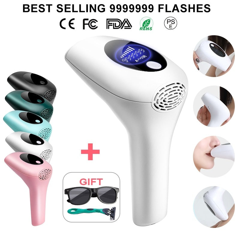 999999 Flashes 8 Levels Laser Epilator Permanent IPL Photoepilator Laser Hair Removal depiladora Painless electric Epilator