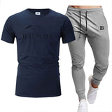 2022Men's clothes Summer brand printed cotton quick-drying short-sleeved T-shirt + trousers men's sets jogging men's tracksuit