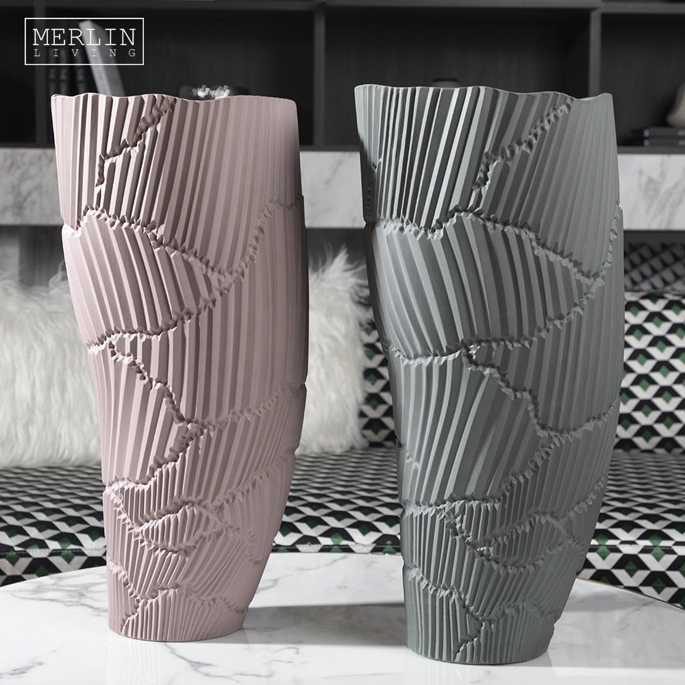 Decorative big tall living room home decor modern Colorful vase matte textured large floor vase for ceramic vase