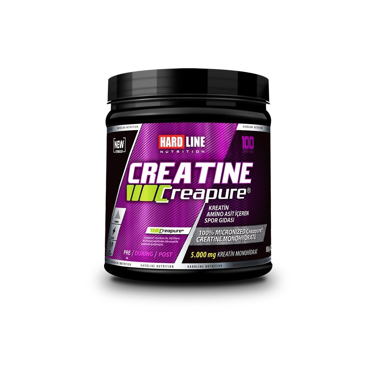 Hardline Nutrition Creapure Creatine | 5000Mg of Premium 100% Pure German Per Serving | Vegan, Keto, Gluten Free | Unf