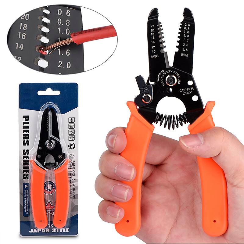 Automatic Wire Cutters Crimping Hand Tools Clamper Multifuntion Stripping Cutter Electronics Crimper Pliers Terminal 0.2-6mm2