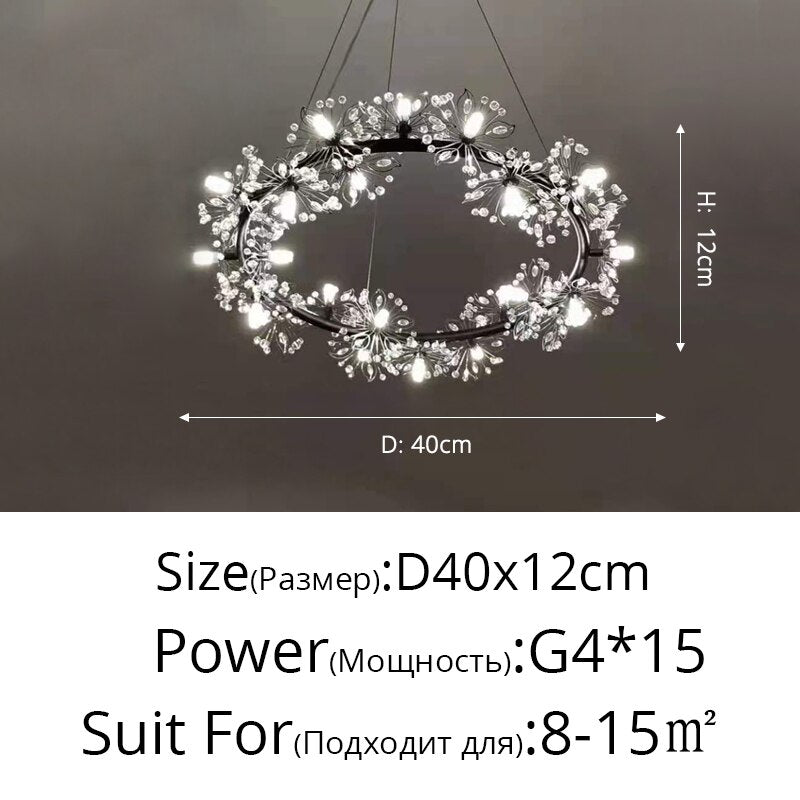 Dimmable Holding Flowers Deco Fixture Modern LED Chandeliers Lights Living Dining Room Bedroom Hall Hotel Lamps Indoor Lighting