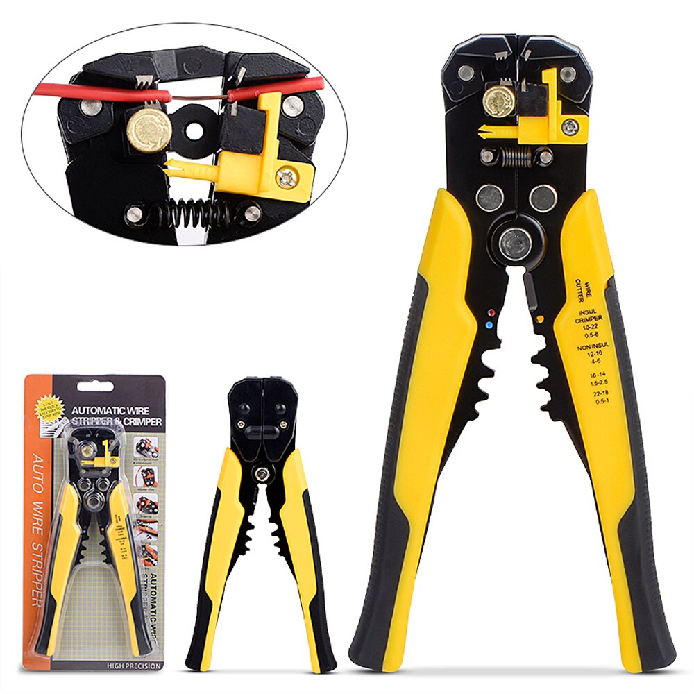 Automatic Wire Cutters Crimping Hand Tools Clamper Multifuntion Stripping Cutter Electronics Crimper Pliers Terminal 0.2-6mm2