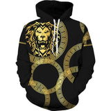 Golden Lion 3D Printed Hoodie/Pants/Suit Men's Casual Graphic Streetwear Pullover Sweatshirt Outfits Set Hip Hop Cool Tracksuits