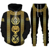 Golden Lion 3D Printed Hoodie/Pants/Suit Men's Casual Graphic Streetwear Pullover Sweatshirt Outfits Set Hip Hop Cool Tracksuits