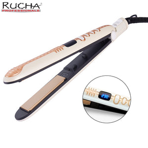 Hair Straightening Iron Professional Ceramic Plate LCD Display Fast Heating Flat Iron Curler or Straight Hair Styling Tools