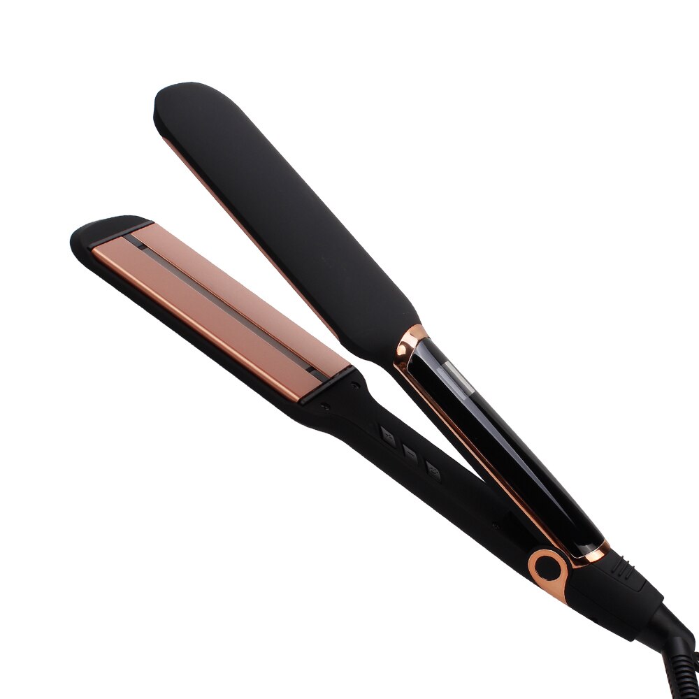 Infrared Hair Flat Iron Professional Ceramic Tourmaline 2 inch Wide Hair Straightener with LCD Display Adjustable Temperature