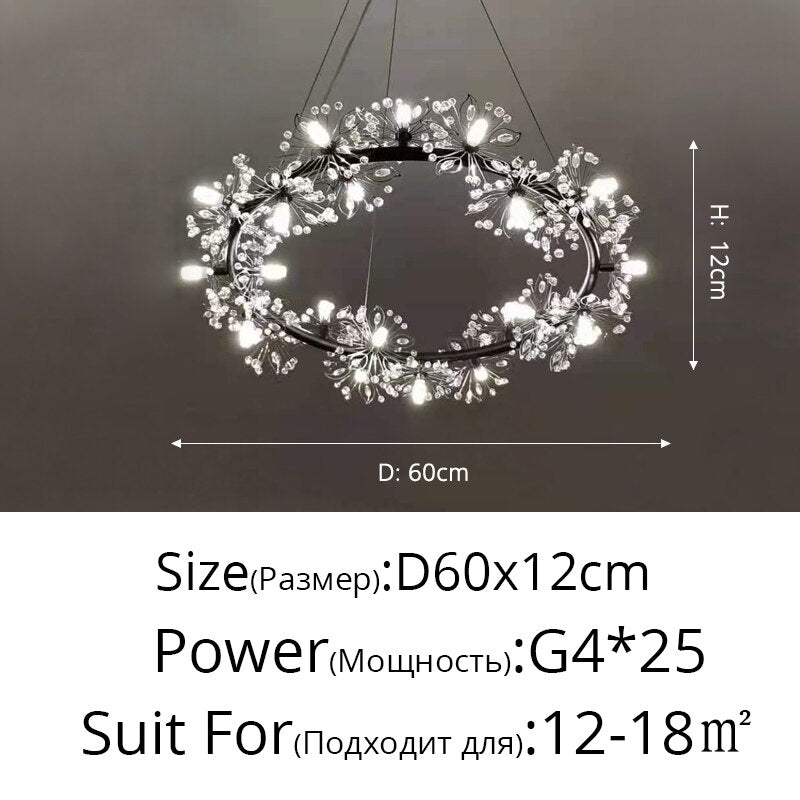 Dimmable Holding Flowers Deco Fixture Modern LED Chandeliers Lights Living Dining Room Bedroom Hall Hotel Lamps Indoor Lighting