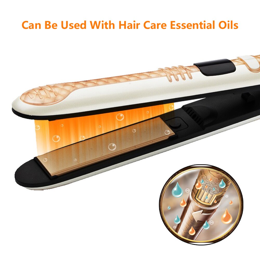 Hair Straightening Iron Professional Ceramic Plate LCD Display Fast Heating Flat Iron Curler or Straight Hair Styling Tools