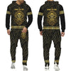 Golden Lion 3D Printed Hoodie/Pants/Suit Men's Casual Graphic Streetwear Pullover Sweatshirt Outfits Set Hip Hop Cool Tracksuits