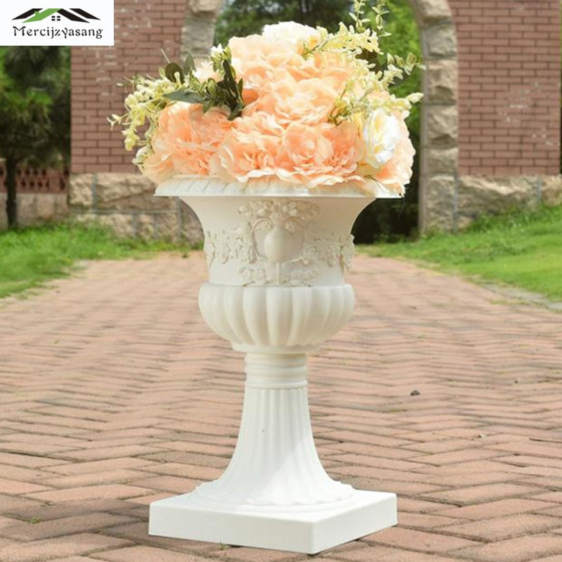 4Pcs/Lot Flower Vases Floor Plastic Vase Plant Floral Holder Flower Pot Road Lead 44cm for Home/Wedding Corridor Decoration G182