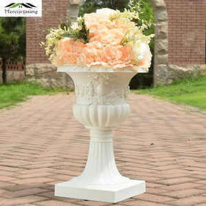 4Pcs/Lot Flower Vases Floor Plastic Vase Plant Floral Holder Flower Pot Road Lead 44cm for Home/Wedding Corridor Decoration G182