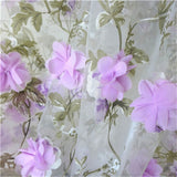 1Yard 3D Flowers Organza Lace Fabric Chiffon Rosette Appliques for Bridal Gown Prom Dress Laces