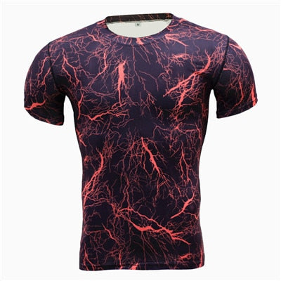 Camouflage Short Sleeves Compression Crossfit Workout Top