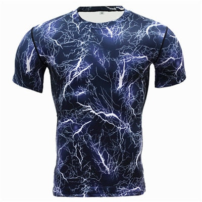 Camouflage Short Sleeves Compression Crossfit Workout Top