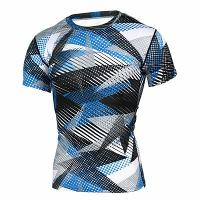 Camouflage Short Sleeves Compression Crossfit Workout Top