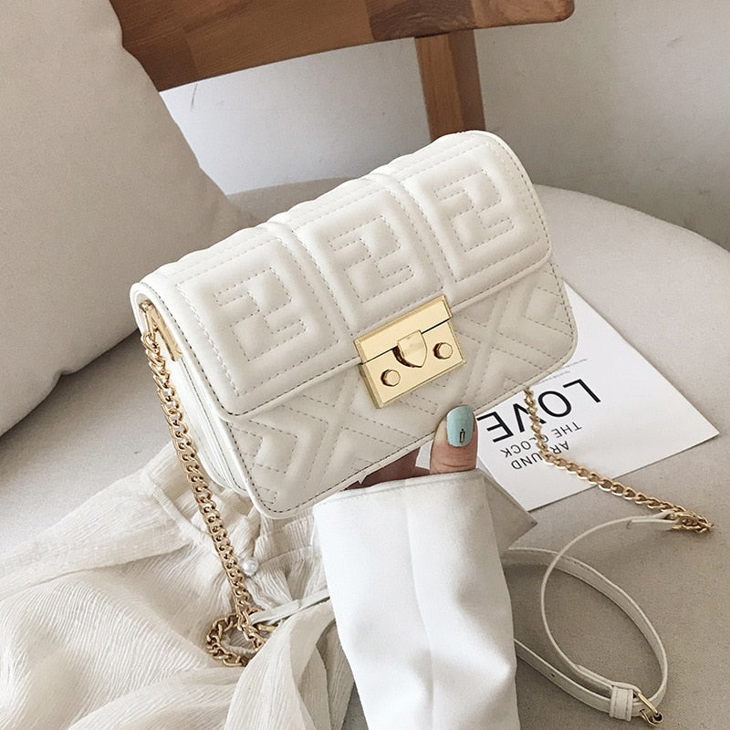 Senior sense French small bag handbag 2019 new fashion wild single shoulder slung chain embroidery thread small square bag