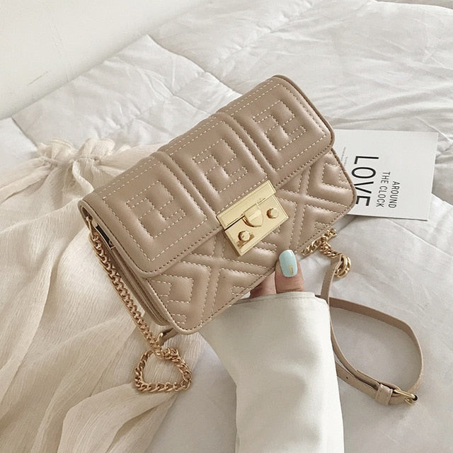 Senior sense French small bag handbag 2019 new fashion wild single shoulder slung chain embroidery thread small square bag