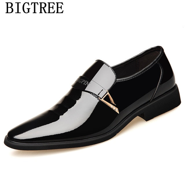 Patent Leather Dress Shoes Men Formal Elevator Shoes For Men Loafers Men Winter Shoes Coiffeur Chaussure Homme Erkek Ayakkabi