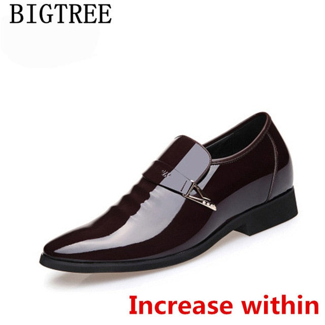 Patent Leather Dress Shoes Men Formal Elevator Shoes For Men Loafers Men Winter Shoes Coiffeur Chaussure Homme Erkek Ayakkabi