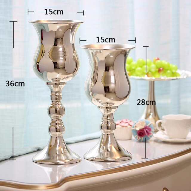 Flower Vases Floor Metal Vases Plant Floral Holder Flower Pots Road Lead for Home Wedding Corridor Decoration Gold Vases  ZHP013