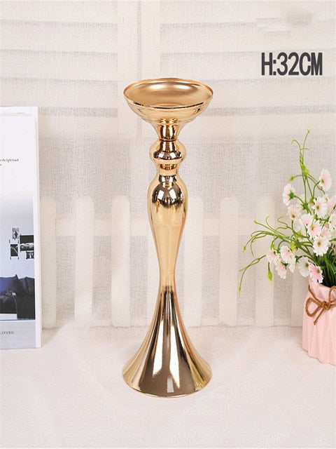 Metal Candle Holders Flowers Vase Candlestick Centerpieces Road Lead Candelabra Centerpieces Wedding porps Christmas decoration