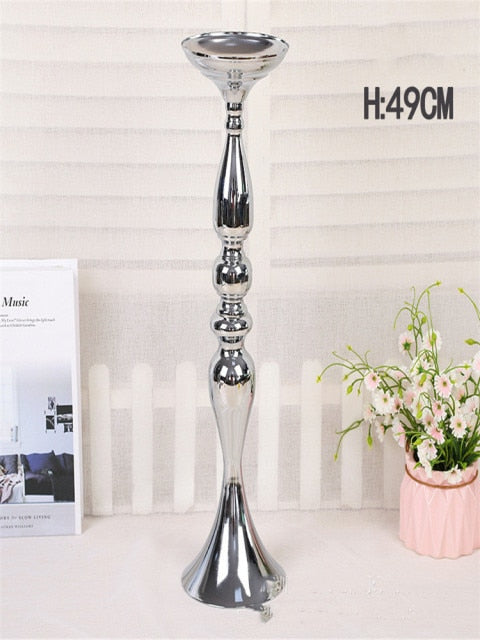 Metal Candle Holders Flowers Vase Candlestick Centerpieces Road Lead Candelabra Centerpieces Wedding porps Christmas decoration