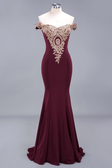 New Arrival Burgundy Lace Mermaid Prom Dresses Long Sexy Open Back Cap Sleeve Evening Party Dresses Vestido de Festa