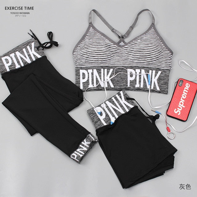 2019  Women Yoga Sets Sports Bra+Yoga Pants+Shorts Fitness Clothing Sportwear  Yoga Suit Sports Wear For Women Gym Clothes