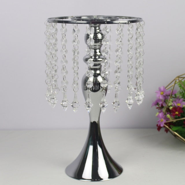 IMUWEN Exquisite Flower Vase Twist Shape Stand Golden/ Silver Wedding/ Table Centerpiece 52 CM Tall Road Lead Home Decor