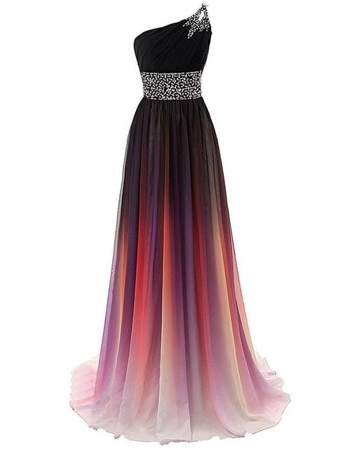 Women's formal prom evening dress beading sleeveless chiffon long wedding party dress Plus size Ceremony Cocktail Dresses