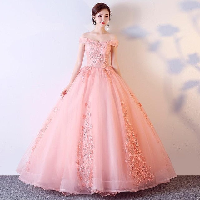 Gryffon Quinceanera Dresses Party Prom Lace Embroidery Off The Shoulder Ball Gown 5 Colors Quinceanera Dress Plus Size