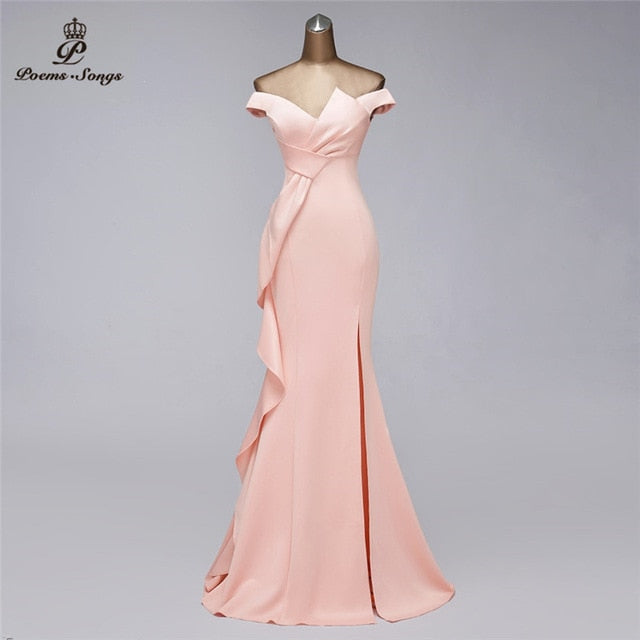 Beautiful new candy color evening dresses gree dress prom dresses mermaid vestidos de fiesta de noche women dress elegant