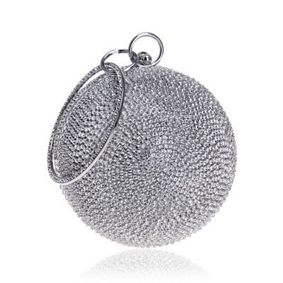 SEKUSA Ball Diamond Tassel Women Party Metal Crystal Clutches Evening  Wedding Bag Bridal Shoulder Handbag Wristlets Clutch